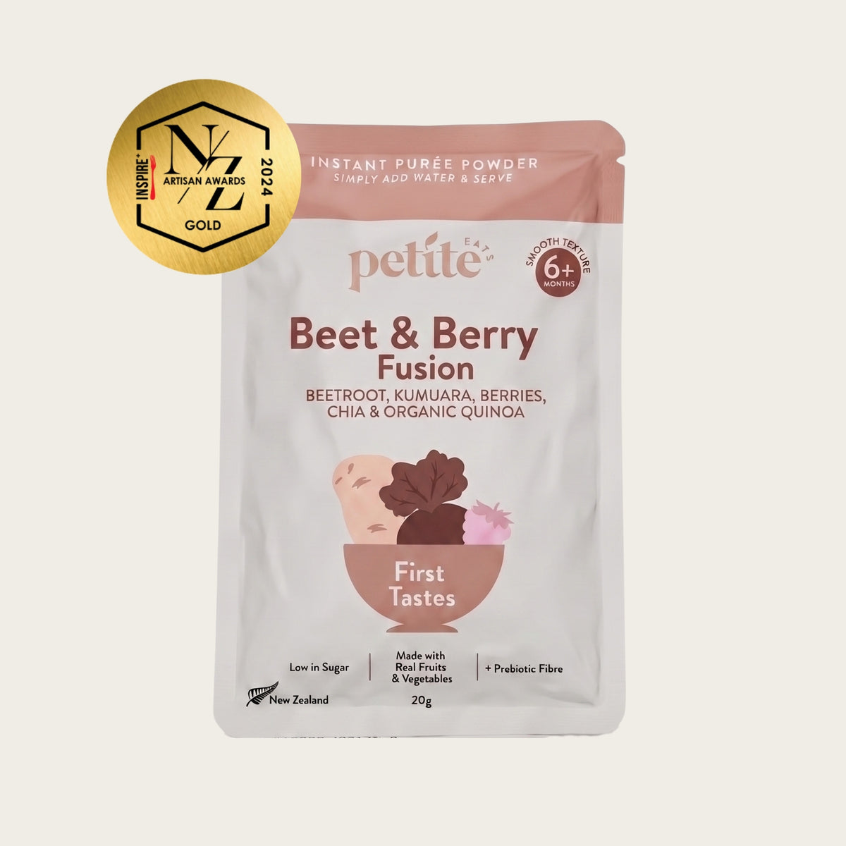 Puré instantáneo en polvo de remolacha y bayas 20 g