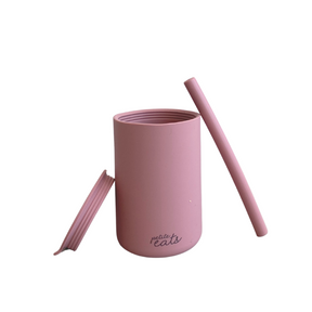 Mini vaso de batido de silicona con pajita
