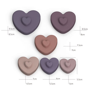 Silicone Heart Baby Stacking Toys