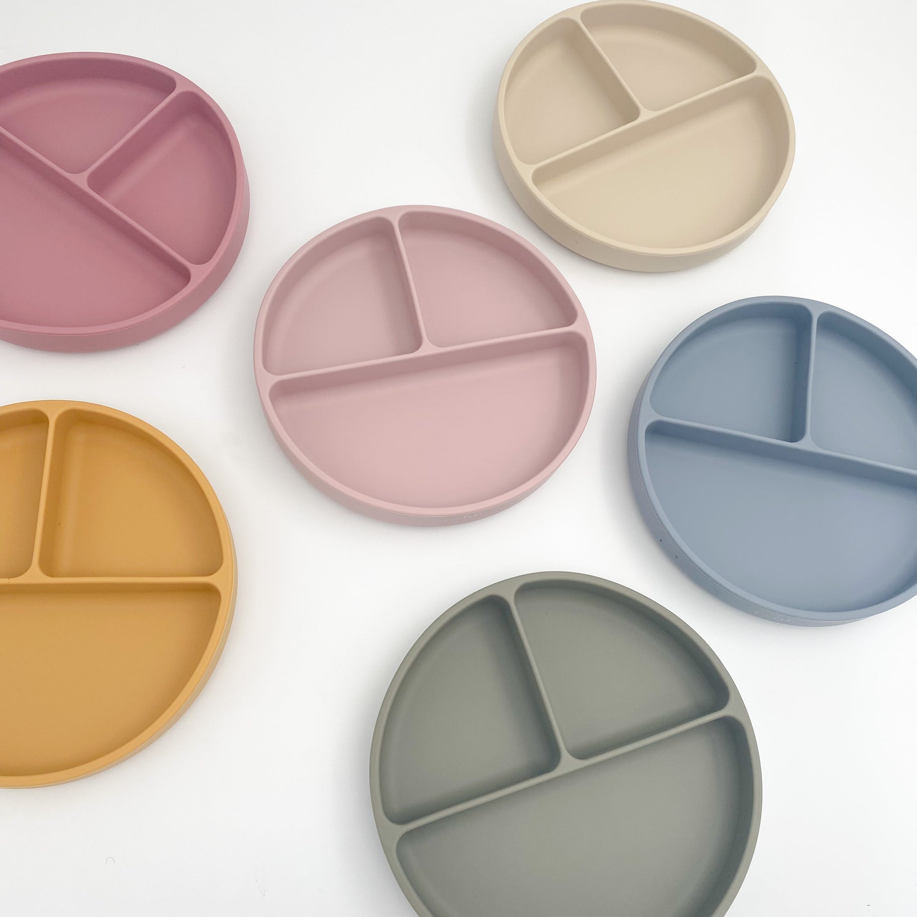 Silicone Suction Divided Plate (new colours)